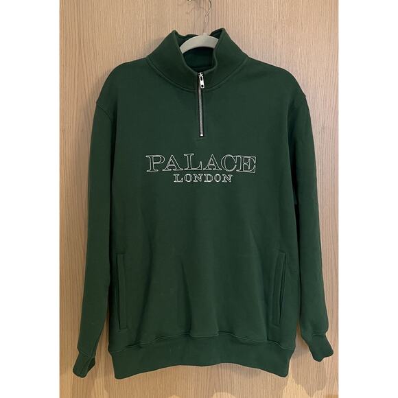 Men’s Palace London Half-Zip Sweatshirt – Forest Green Size Large – NWT - Picture 1 of 6